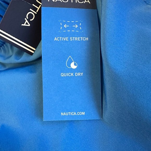 NAUTICA Large Solid Swim Trunks Shorts Color SpinnerBlue - Picture 5 of 6